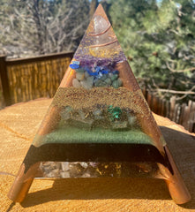 Upper Chakras XLarge Copper Pyramid with lighting