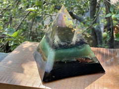 ExLarge Peacock Quartz Pyramid - OrAgonite