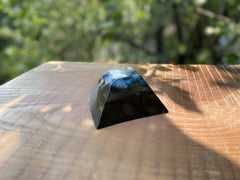 Medium Black Flat Top w Bottom Layer Pyramid - OrAgonite