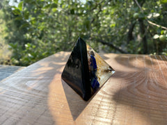Small Black Green Bee Pyramid - OrAgonite