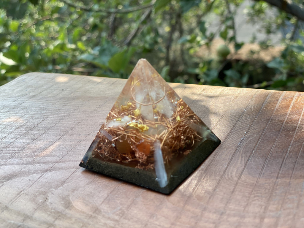 Small Carnelian Lemurian Pyramid - OrAgonite