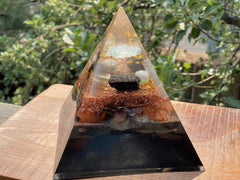 XLarge Flower of Life Carnelian Pyramid - OrAgonite